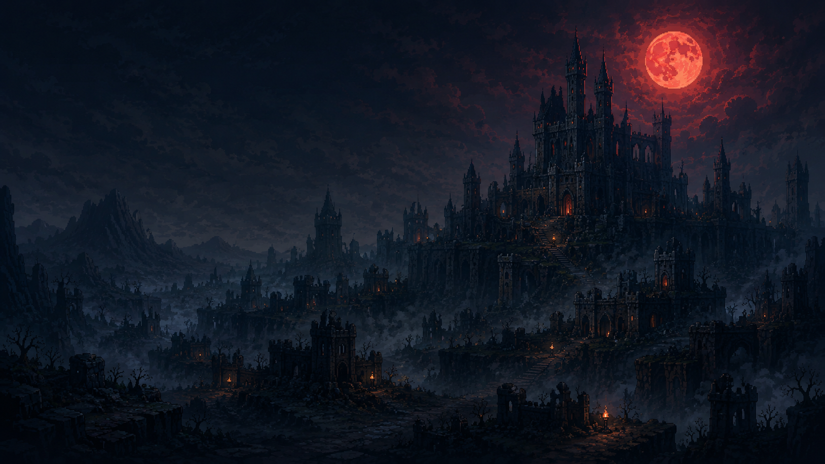 Castillo bajo la luna: ilustración de Castillo Cero